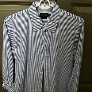 Women's Ralph Lauren Blue Stripe Shirt